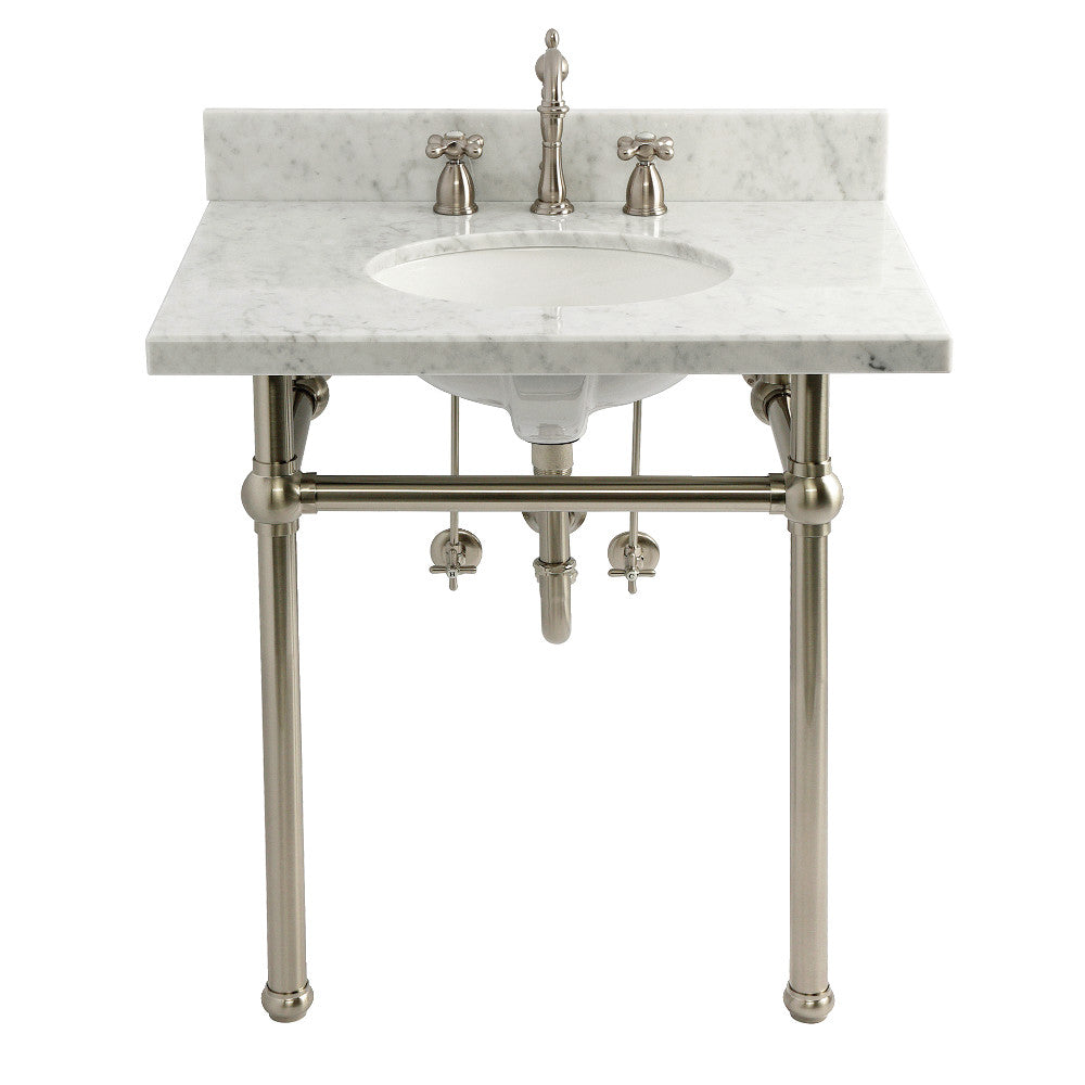Templeton 30 Inch Console Sink in Carrara Marble