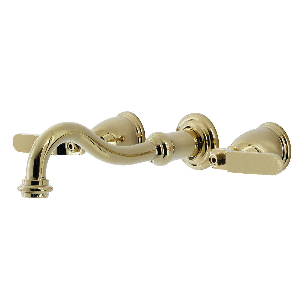 Whitaker Wall-Mount Bathroom Faucet in Polished Brass