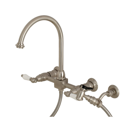 Restoration Wall Mount Kitchen Faucet in Brushed Nickel