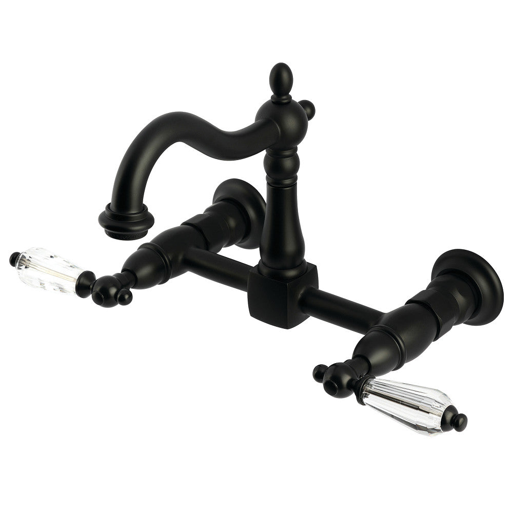 Willshire Wall Mount Kitchen Faucet in Matte Black