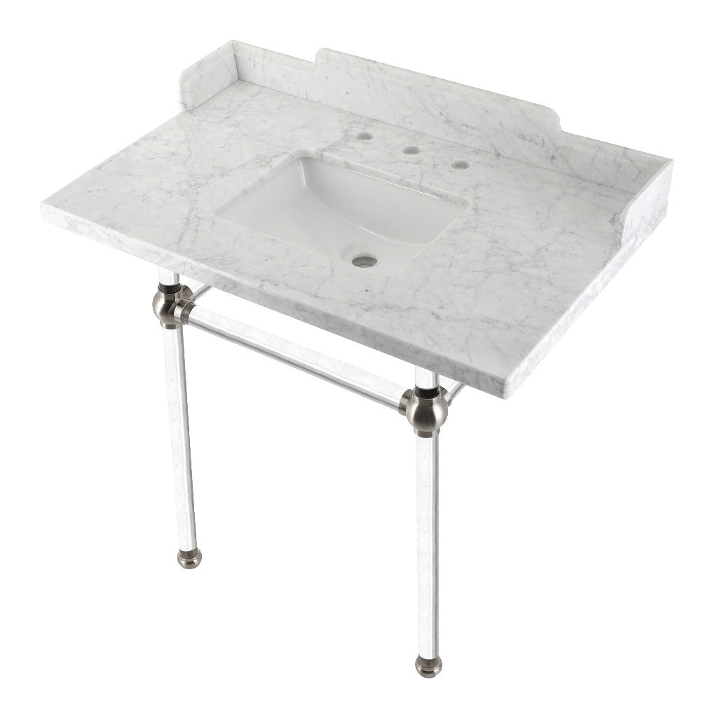 Pemberton 36 Inch Console Sink in Carrara Marble