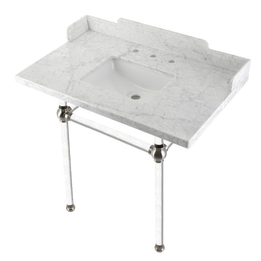 Pemberton 36 Inch Console Sink in Carrara Marble