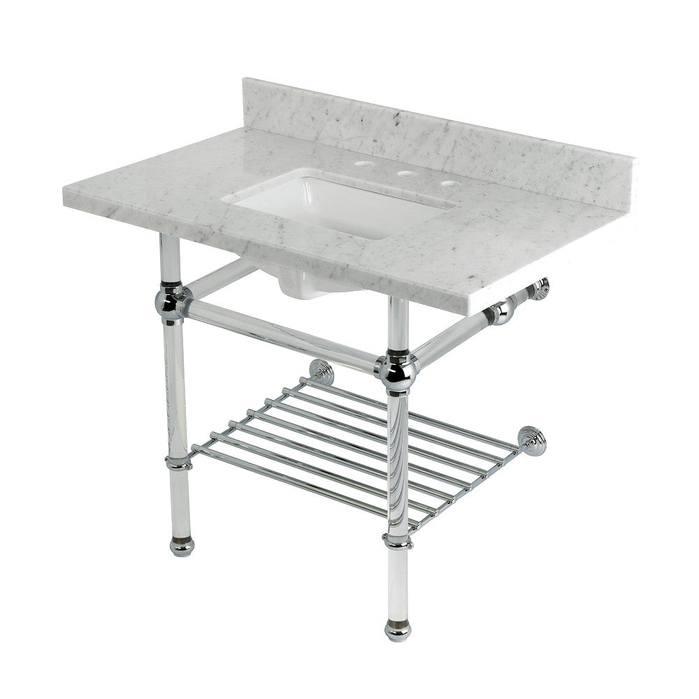 Templeton 36 Inch Console Sink in Carrara Marble