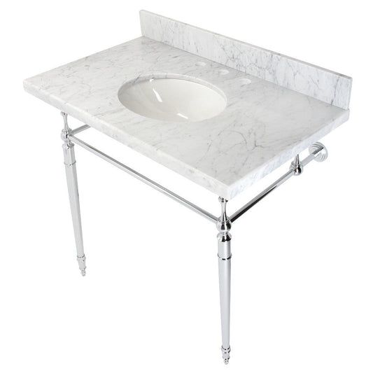 Edwardian 36 Inch Console Sink in Carrara Marble