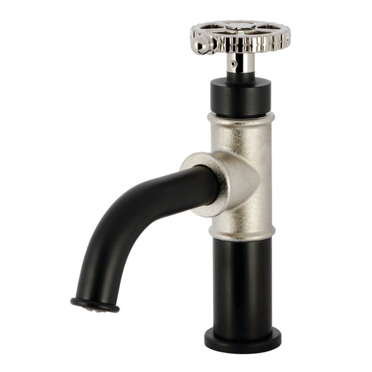 Fuller Single-Hole Bathroom Faucet in Matte Black/Polished Nickel
