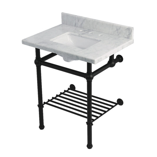 Templeton 30 Inch Console Sink in Carrara Marble