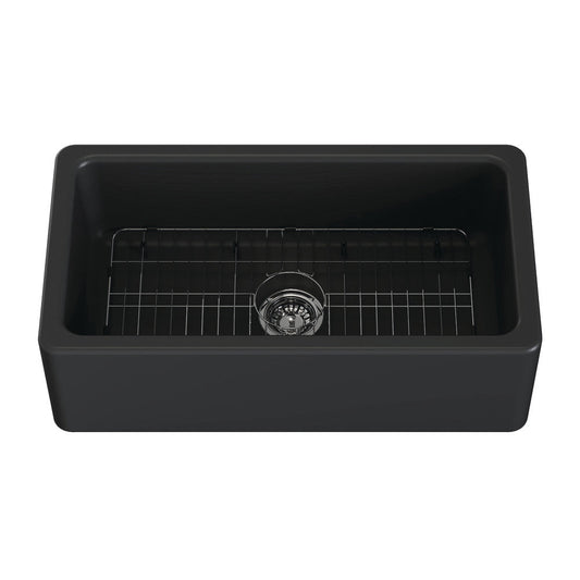 Kaolin 33.13 Inch Farmhouse Kitchen Sink in Black