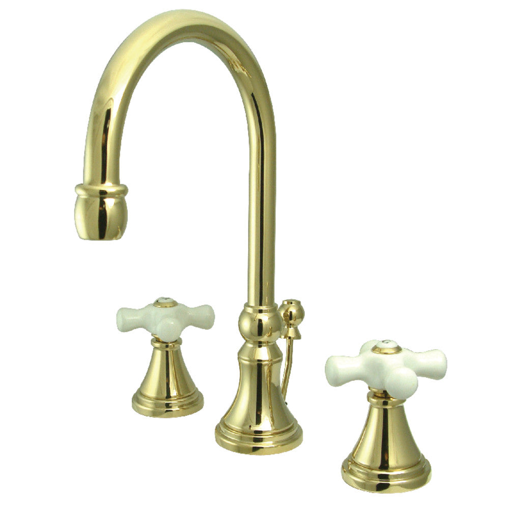Governor Widespread Bathroom Faucet in Polished Brass