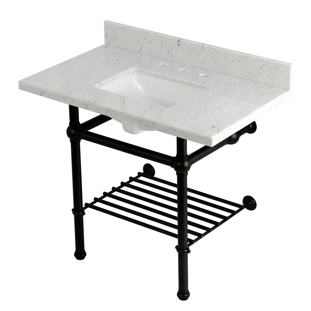 Templeton 36 Inch Console Sink in Carrara Marble