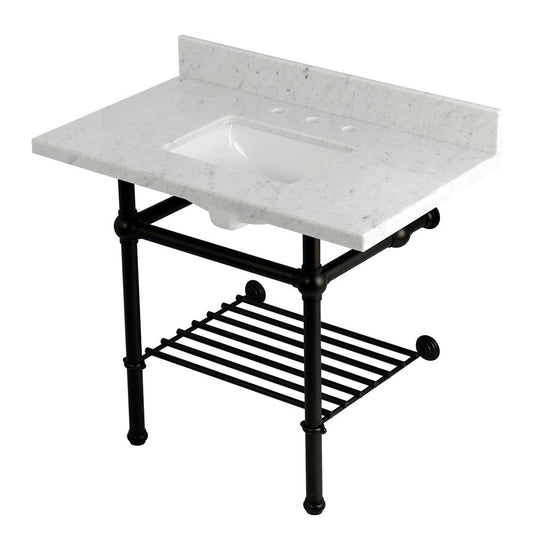 Templeton 36 Inch Console Sink in Carrara Marble