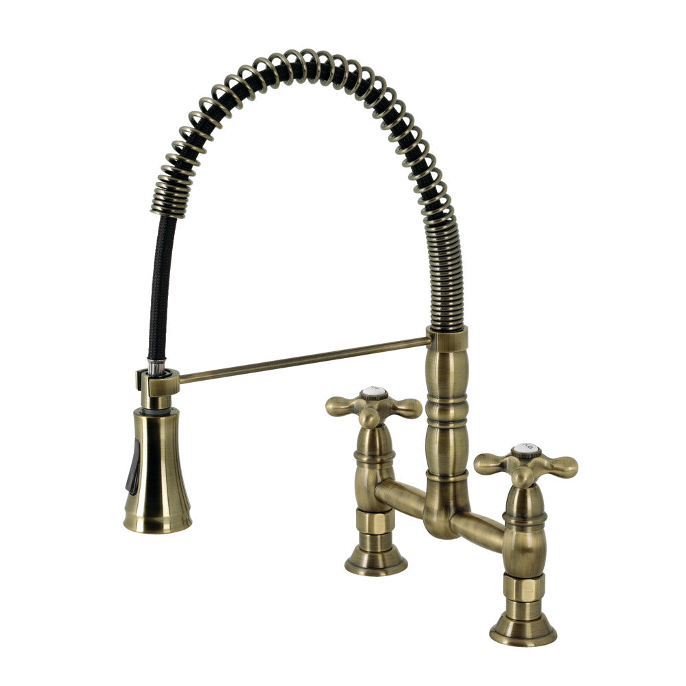 Heritage Pre-Rinse Kitchen Faucet in Antique Brass