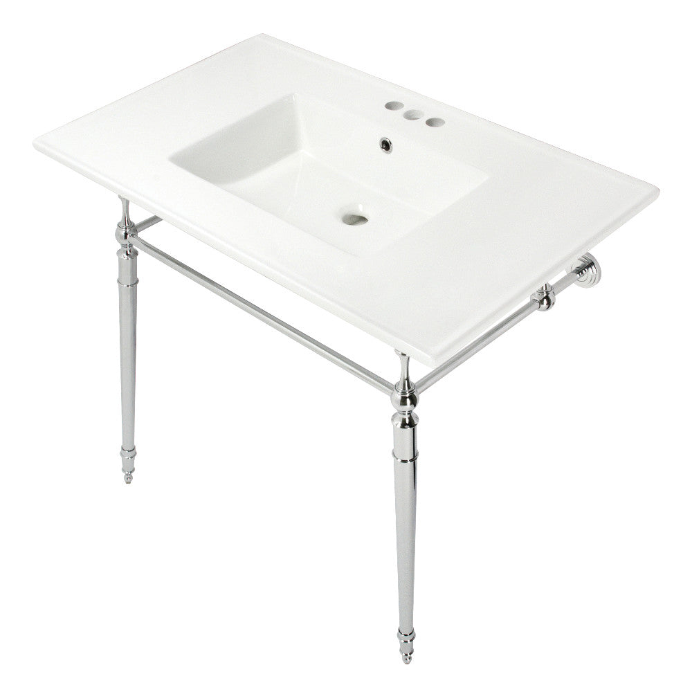 Edwardian 37.38 Inch Console Sink in White