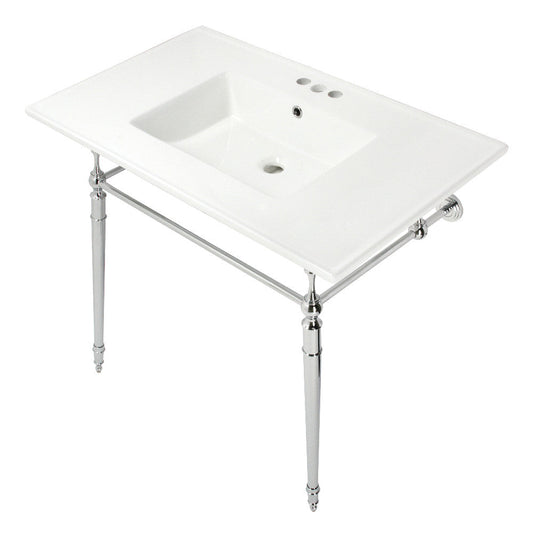 Edwardian 37.38 Inch Console Sink in White