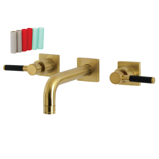 Kaiser Wall-Mount Bathroom Faucet in Brushed Brass