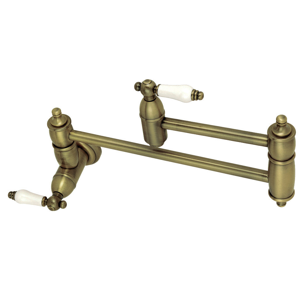 Restoration Pot Filler Faucet in Antique Brass