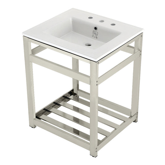 Quadras 25.19 Inch Console Sink in White
