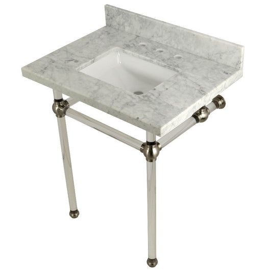 Templeton 30 Inch Console Sink in Carrara Marble