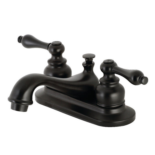 Restoration 4 Inch Centerset Bathroom Faucet in Matte Black