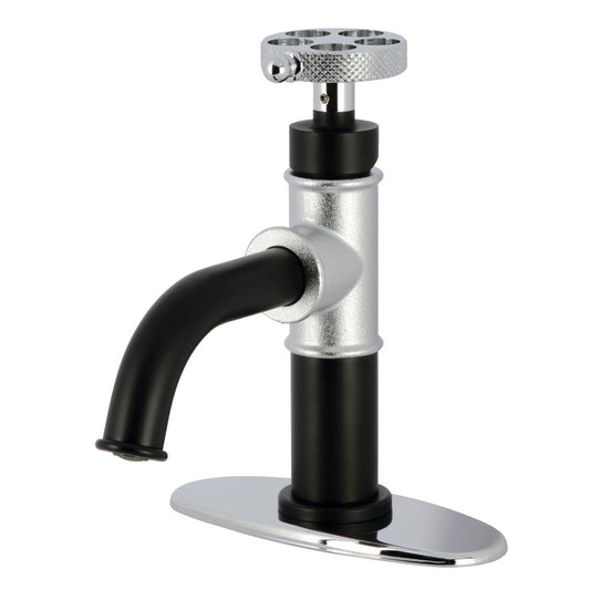 Webb Single-Hole Bathroom Faucet in Matte Black/Polished Chrome