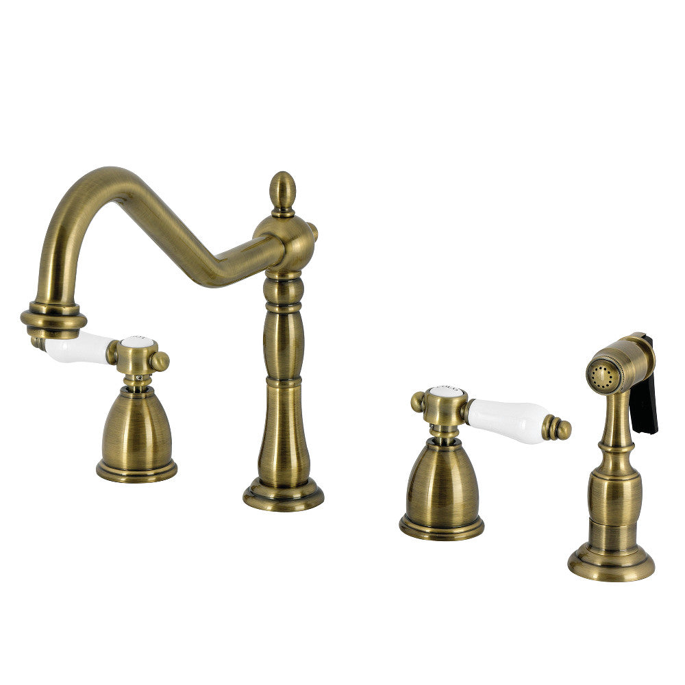 Bel-Air Widespread Kitchen Faucet in Antique Brass