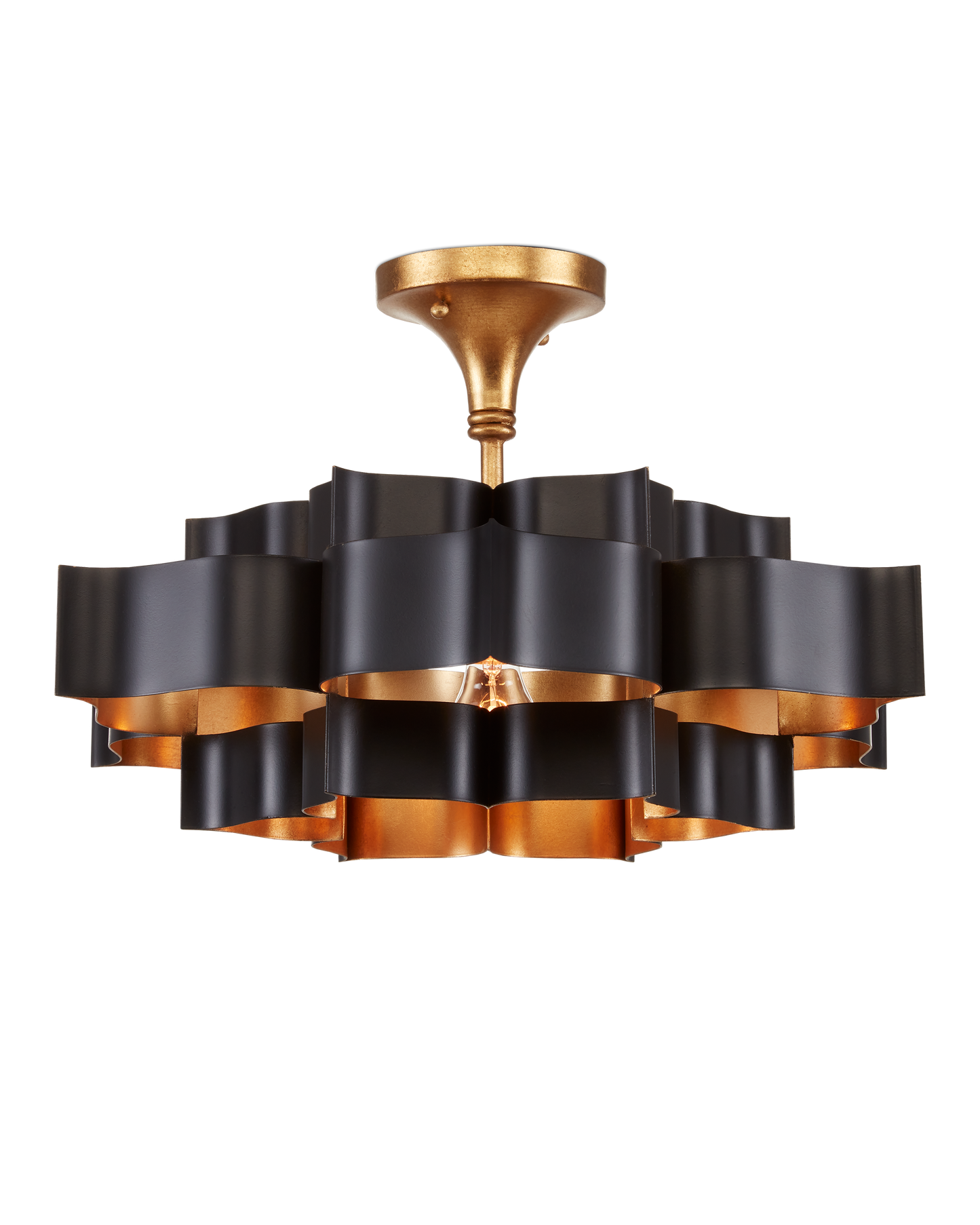 Grand Lotus Small Black Chandelier