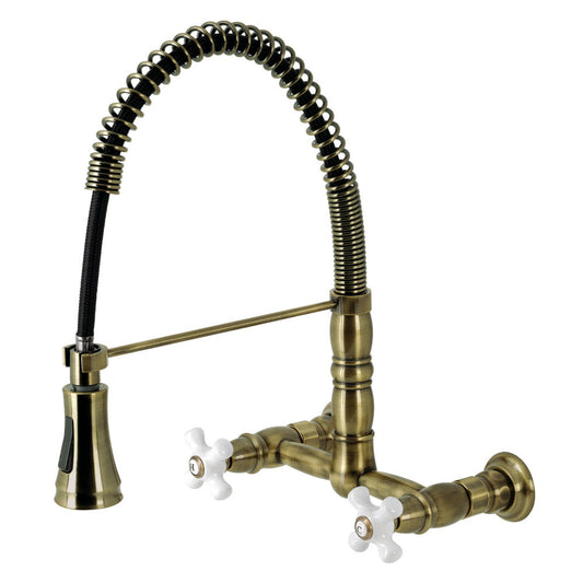 Heritage Pre-Rinse Kitchen Faucet in Antique Brass