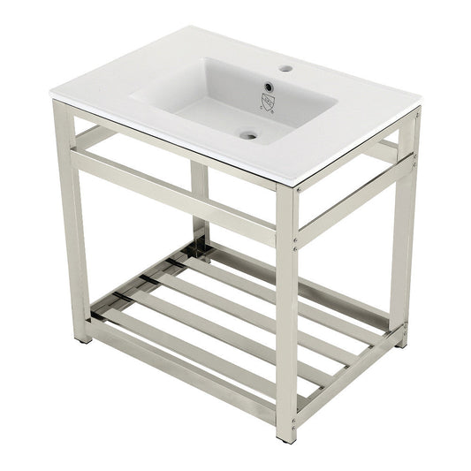 Quadras 31.13 Inch Console Sink in White