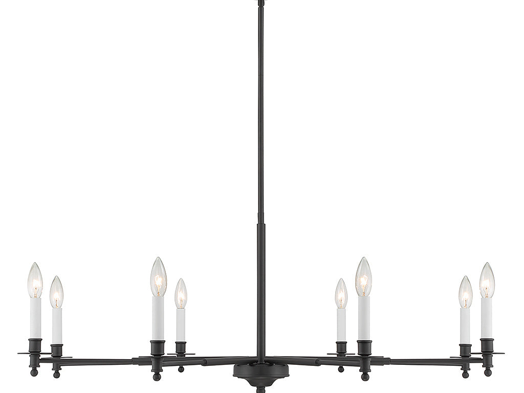 Jasmine 8-Light Chandelier in Matte Black