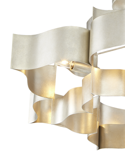 Grand Lotus Large Silver Chandelier