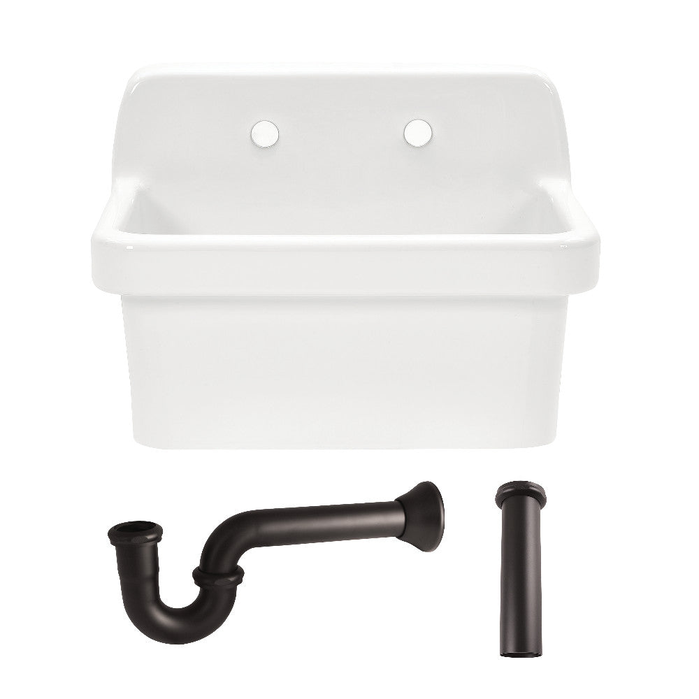 Doriteal 24 Inch Wall Mount Kitchen Sink in White