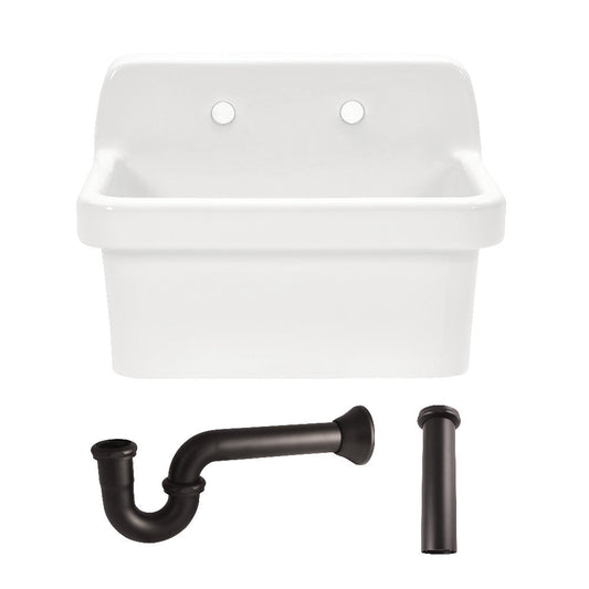 Doriteal 24 Inch Wall Mount Kitchen Sink in White