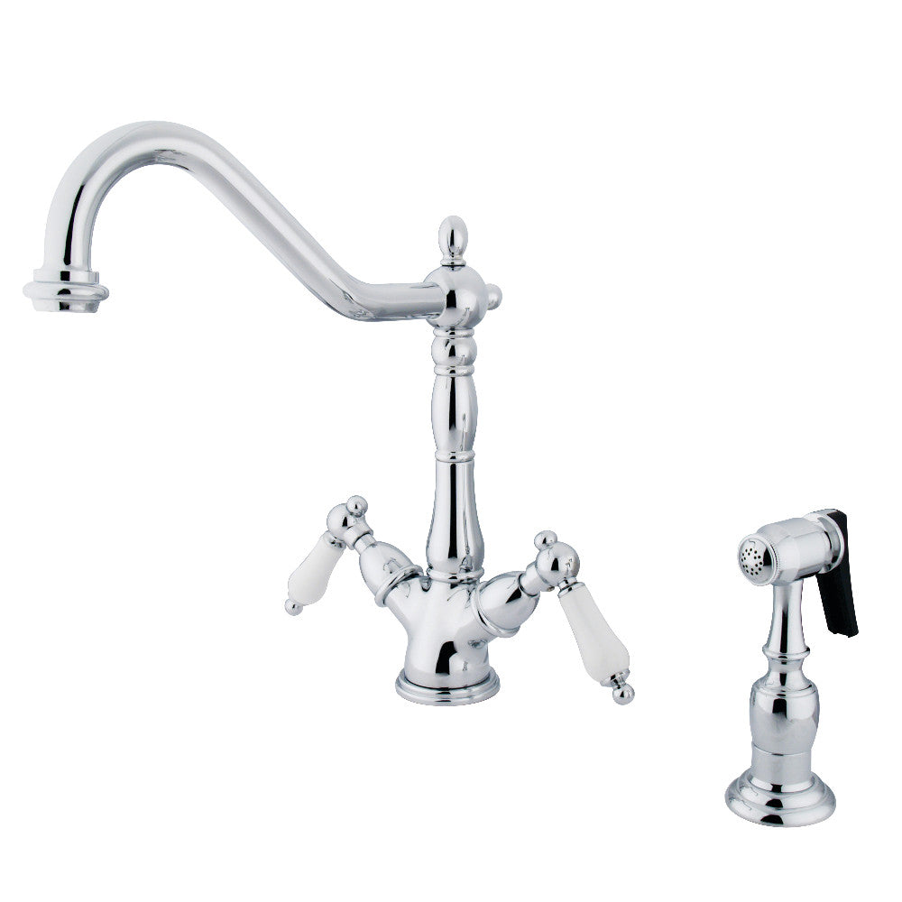 Heritage Two Handle Single-Hole Kitchen Faucet in Polished Chrome