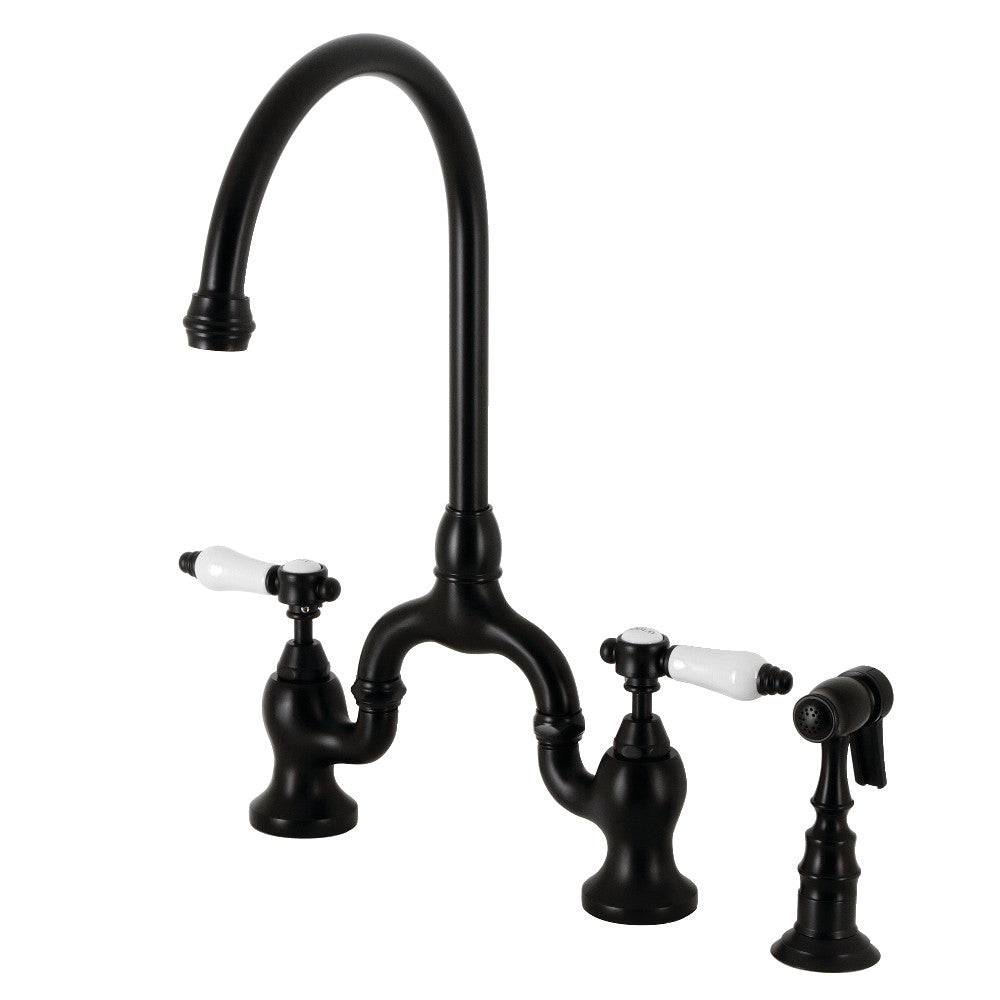 Bel-Air Bridge Kitchen Faucet in Matte Black