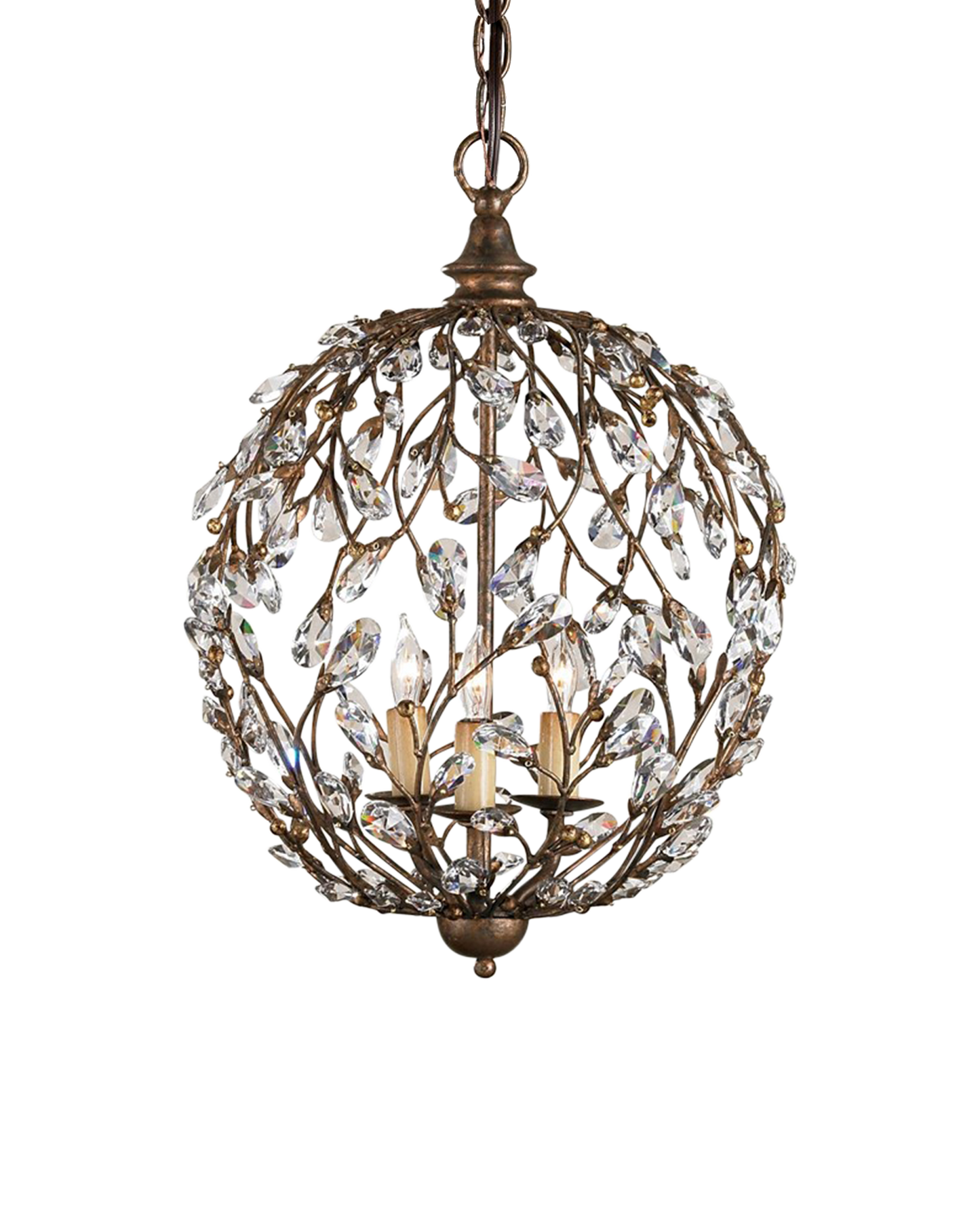 Crystal Bud Gold Orb Chandelier