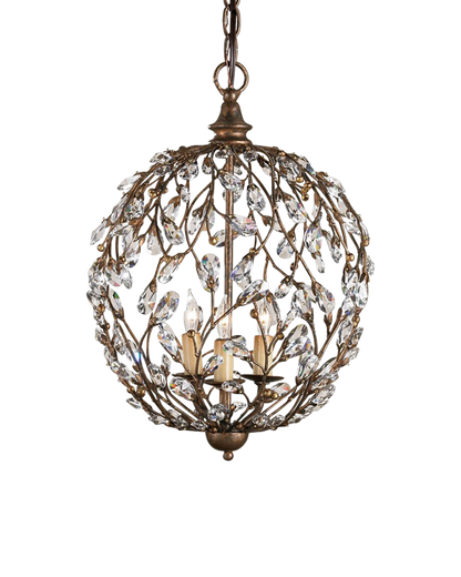 Crystal Bud Gold Orb Chandelier