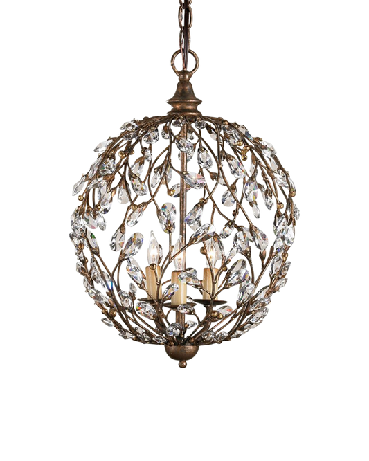 Crystal Bud Gold Orb Chandelier