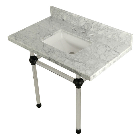Templeton 36 Inch Console Sink in Carrara Marble