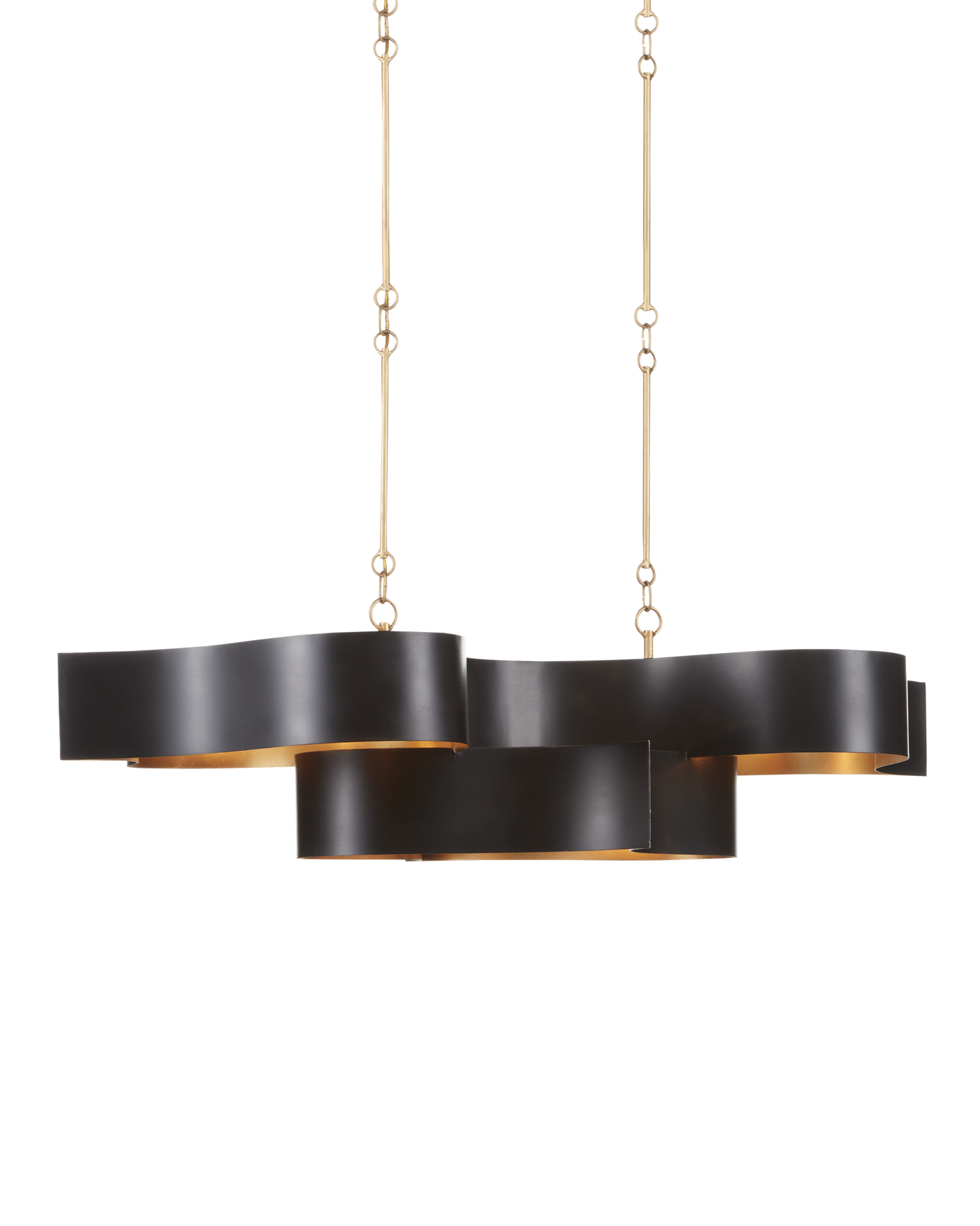 Grand Lotus Black Oval Chandelier