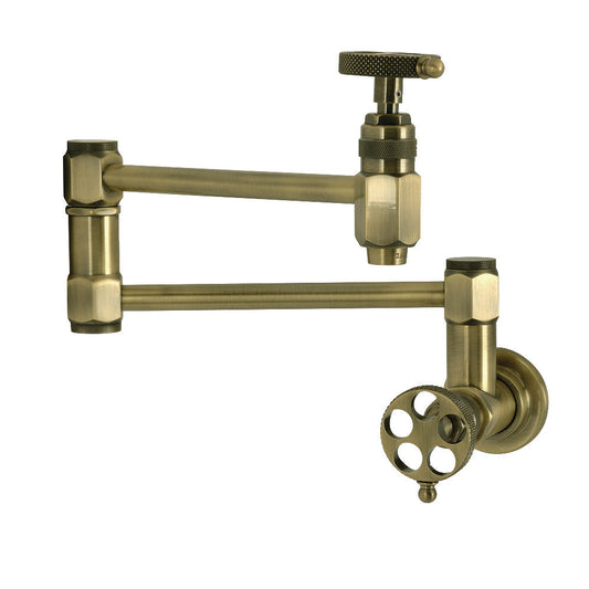 Webb Pot Filler Faucet in Antique Brass