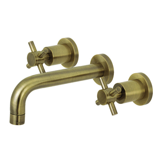 Concord Wall-Mount Bathroom Faucet in Antique Brass