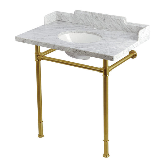 Wesselman 36 Inch Console Sink in Carrara Marble