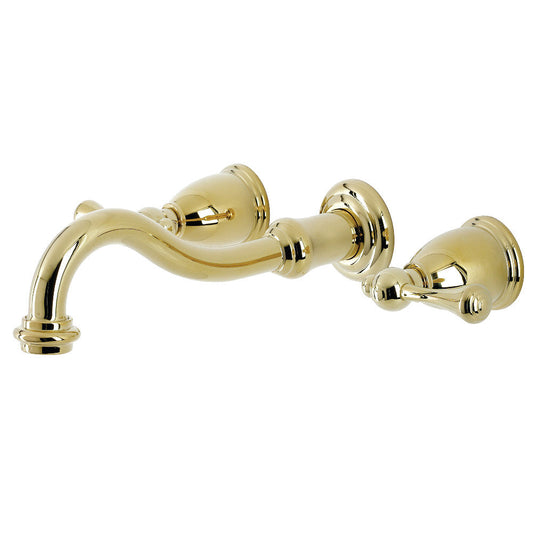 Vintage Wall-Mount Bathroom Faucet in Polished Brass