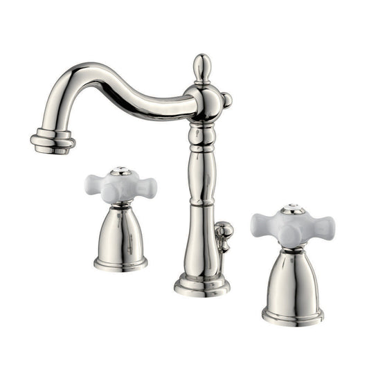 Heritage Widespread Bathroom Faucet in Polished Nickel