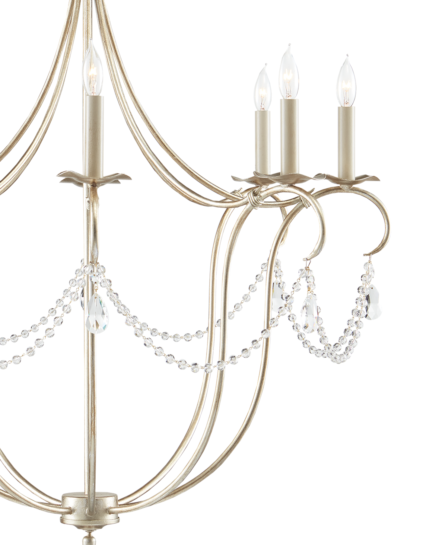 Crystal Lights Large Silver Chandelier