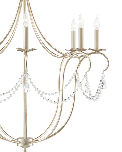 Crystal Lights Large Silver Chandelier