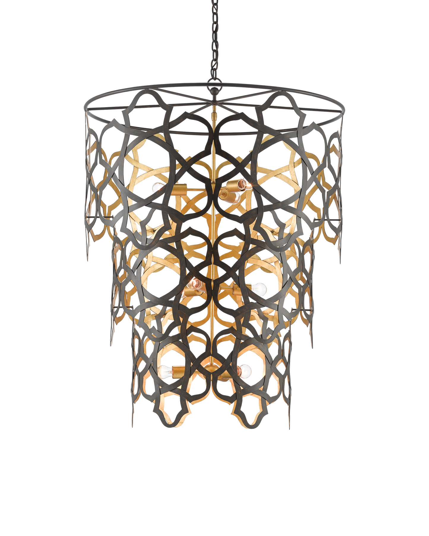Mauresque Large Bronze & Gold Chandelier