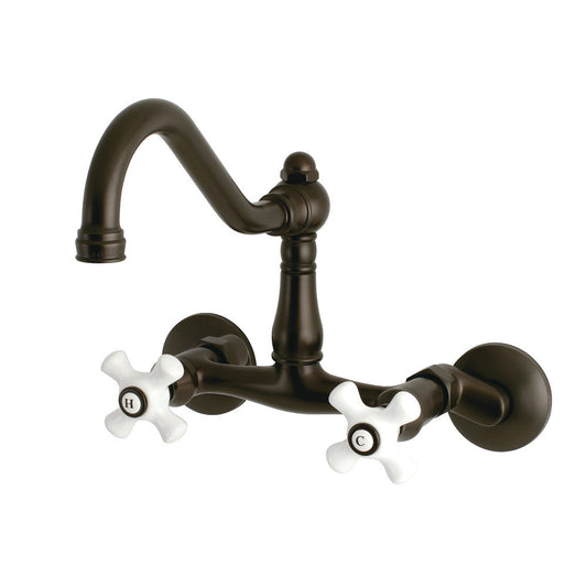 Vintage Wall Mount Kitchen Faucet in Oil Rubbed Bronze