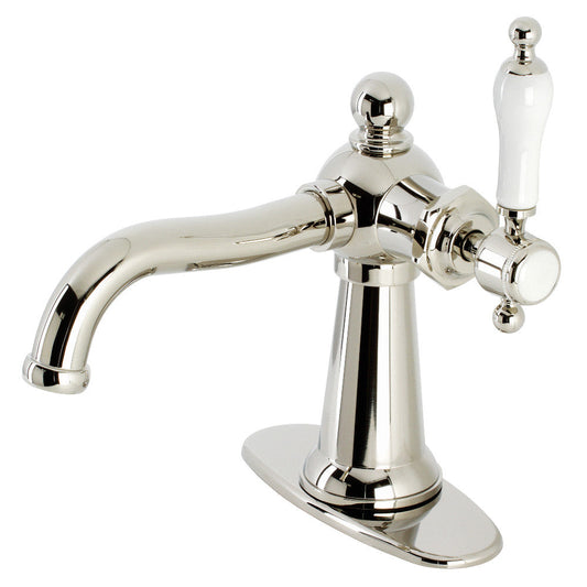 Nautical Single-Hole Bathroom Faucet in Polished Nickel