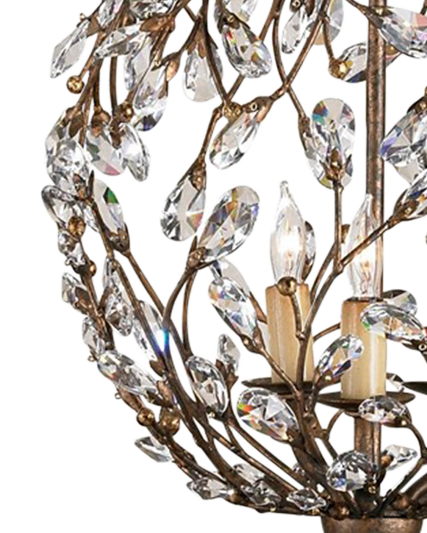 Crystal Bud Gold Orb Chandelier