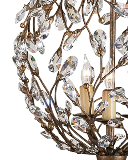 Crystal Bud Gold Orb Chandelier